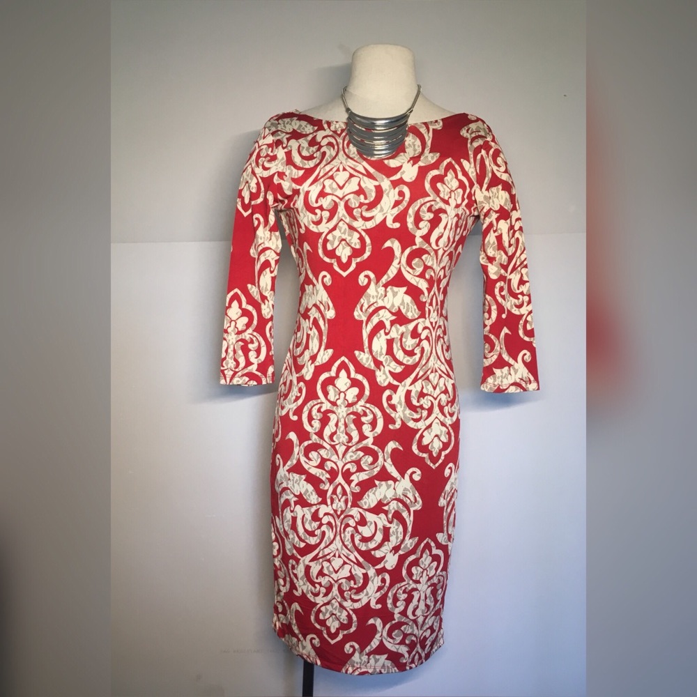 NEW MT Collection Red Printed Dress SM